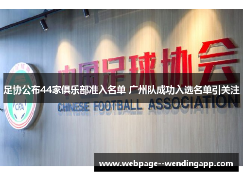 足协公布44家俱乐部准入名单 广州队成功入选名单引关注 足协公布44家俱乐部准入名单 广州队成功入选名单引关注