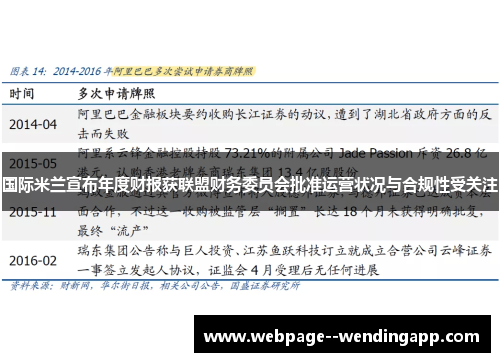 国际米兰宣布年度财报获联盟财务委员会批准运营状况与合规性受关注