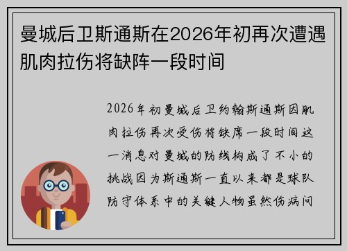 曼城后卫斯通斯在2026年初再次遭遇肌肉拉伤将缺阵一段时间